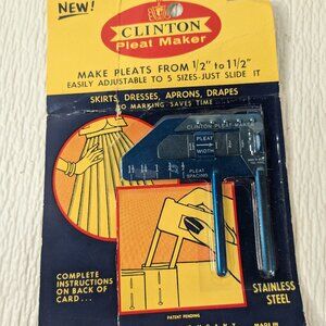 NEW Vintage Clinton Pleat Maker Oakville Company USA pleats .5-1.5" stainless